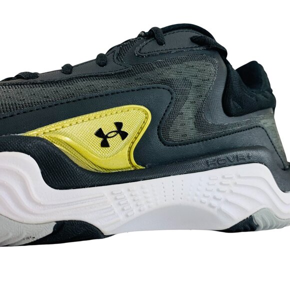 Under Armour Spawn 7 Black Metallic Gold Men\'s Basketball Shoes 3028461-002